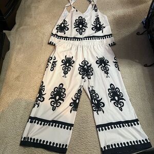 Chic Black and White Jumpsuit